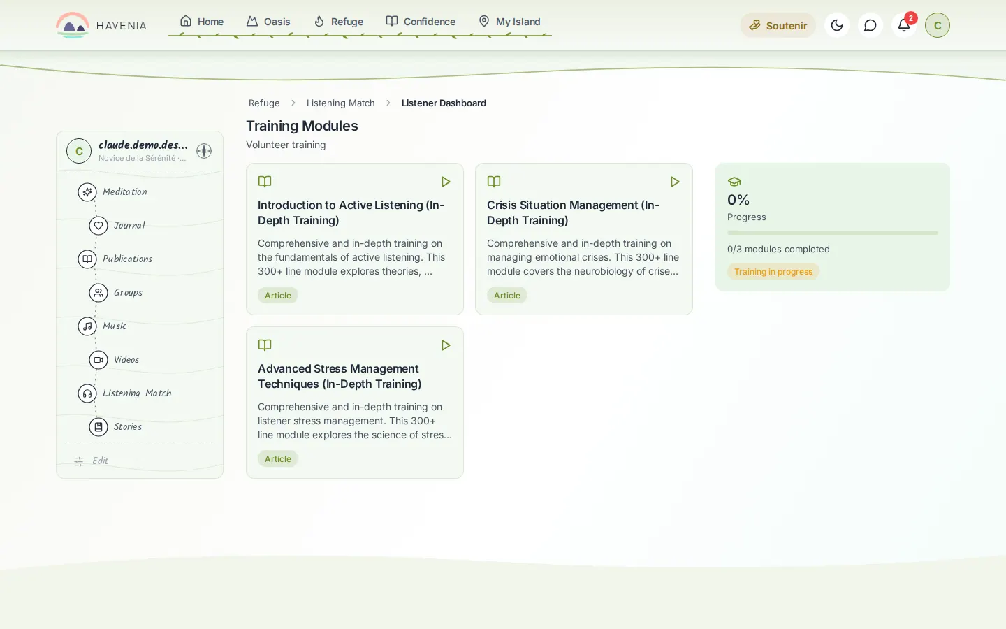 Training modules