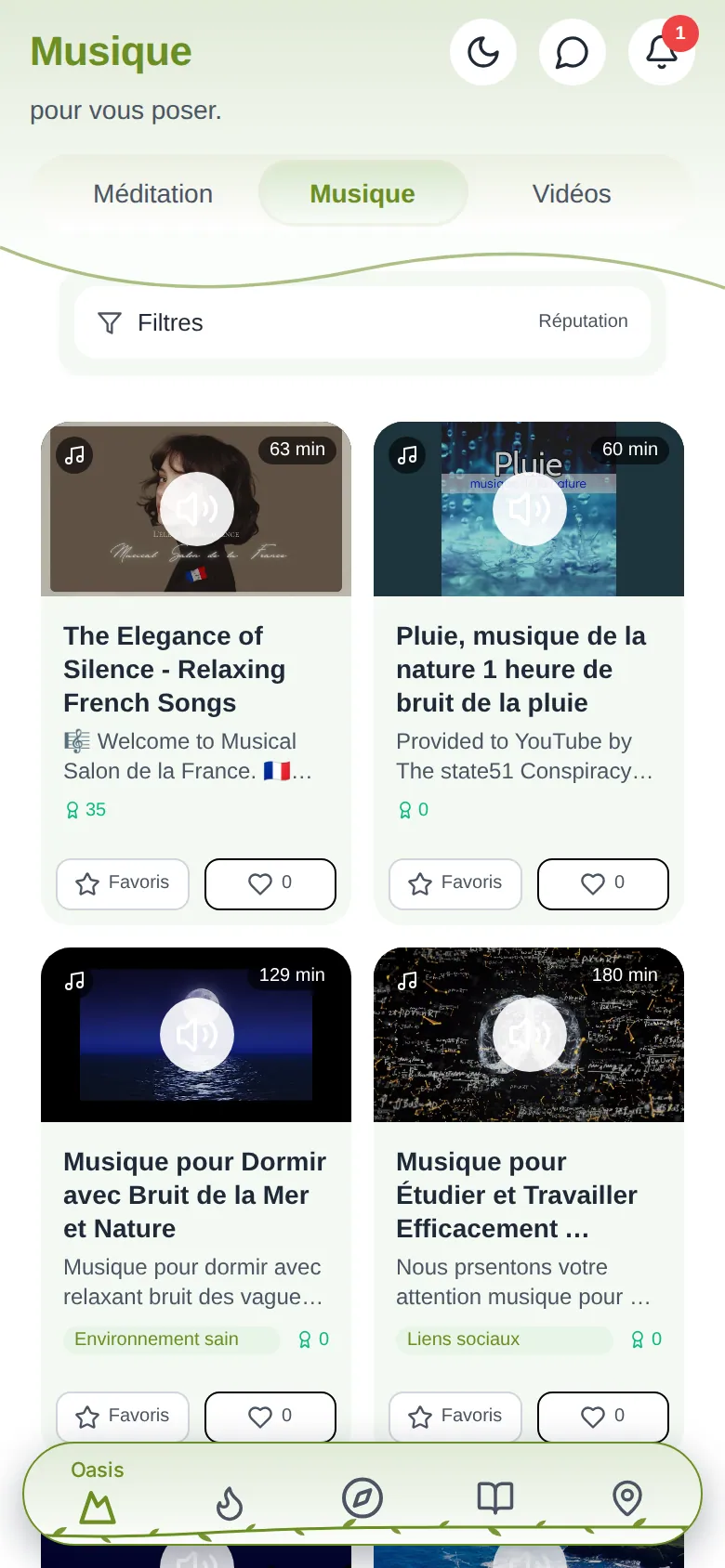 L’Oasis sur téléphone